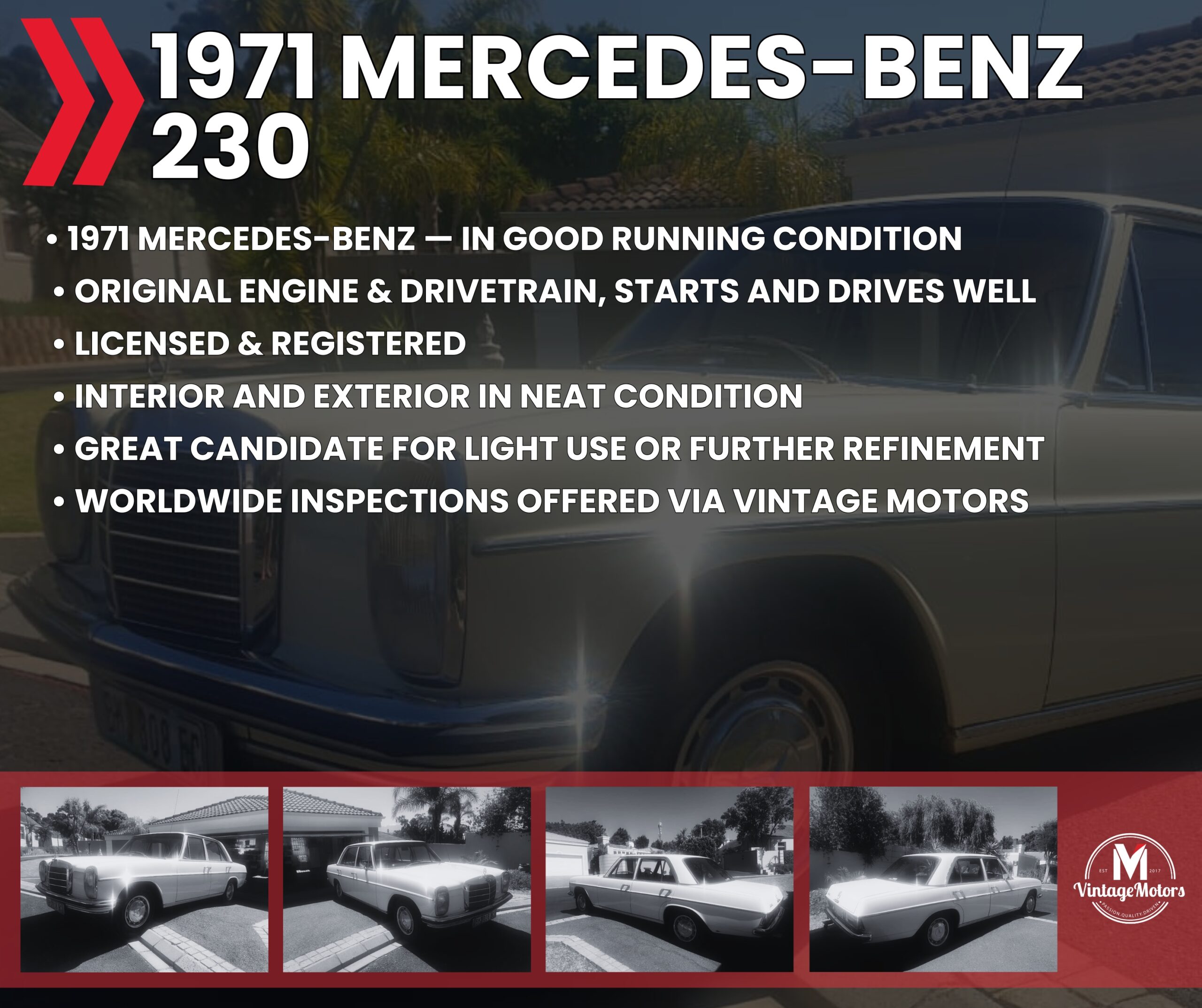 [BLACK FRIDAY] 1971 Mercedes Benz 230