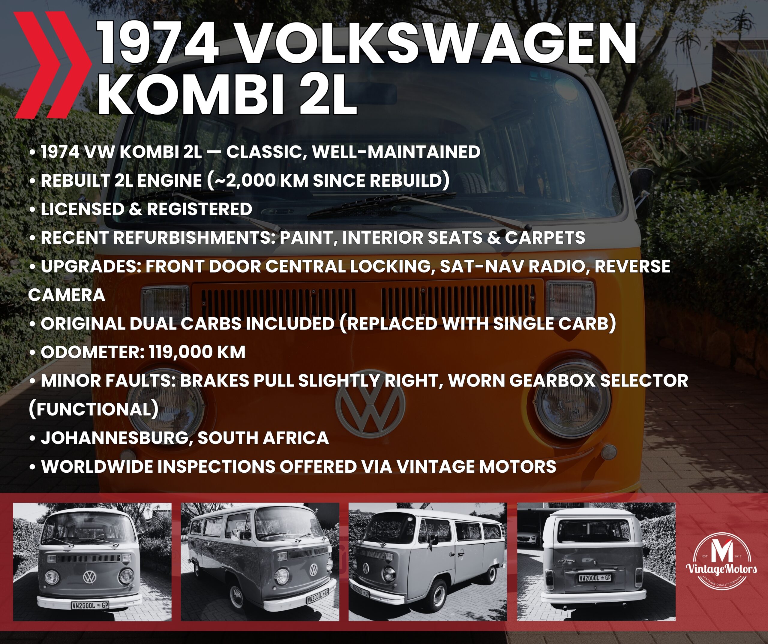[BLACK FRIDAY] 1974 Volkswagen Kombi [2l]